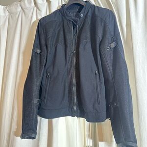 Dainese-Canvas Women’s Black Zip-Front Motorcycle Jacket.